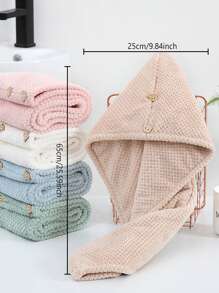 Gorro de ducha de terciopelo coral para mujer, de absorción súper rápida y secado rápido. Toalla envolvente de color mixto para el cabello. Gorro, toalla para el cabello, accesorios y productos para el cabello, esenciales de viaje para peluquería, salón de belleza