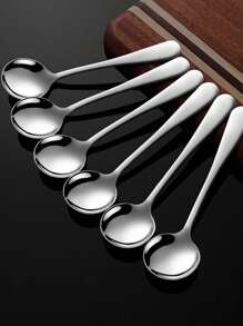 Bộ 1/6/12 thìa cà phê (4,5 inch), thìa, đồ bạc, thìa trà bằng thép không gỉ, thìa nhỏ, thìa cà phê đánh bóng gương, thìa tráng miệng cho gia đình, nhà bếp, nhà hàng, dùng được trong máy rửa chén khi trở lại trường - Bạc - Xem 1