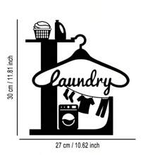 1pc Elegant Metal Wall Art Sign - Abstract Design Suitable For Laundry Room, Perfect Home And Office Decor, Suitable For Living Room, Bedroom, Patio, Kitchen, Etc., Hanging Decoration - Black - View 10
