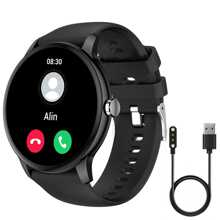 NOUVEAU 2025 Montre connectée ronde tactile de 1,3 pouces unisexe, prend en charge les appels, le suivi des pas, plusieurs modes sport, alertes de notification, compatible avec les téléphones Android/iOS