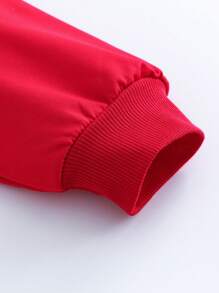 Tween Girl Loving Heart Bowknot Print Sweatshirt Crewneck Sweatshirt For Girl Casual Comfy Fall And Winter Fashion Outfits Cute Clothes - Red - View 5