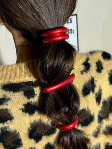 1/3pcs Set Retro Bohemian Style Metal Hair Scrunchies - Solid Color, Elegant For Women's Day And Everyday Use ,Ponytail Holders ,Hair Elastics ,Hair Rubber Bands ,Hair Rope