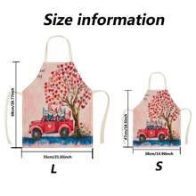 1pc Happy Valentine's Day With Love 3D Pattern Linen Apron For Home Cooking, Kitchen Wear, And Cooking Enthusiasts - Multicolor - View 6