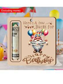 Porta-dinheiros de aniversário com charme para dinheiro, enfeite de pendurar cartão de dinheiro de feliz aniversário colorido para carro e casa, presentes de dinheiro surpresa para festa de aniversário para amigos da família, citações de aniversário, presente de madeira de dinheiro de aniversário