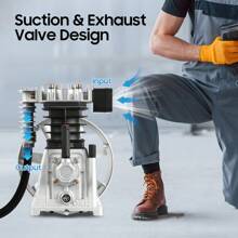 3HP Air Compressor Pump Head, Single Stage Twin Cylinder Air Compressor Pump Head, Air Compressor Head - Silver - View 9