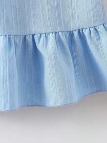 Young Girl Casual Fashion Floral Embroidery Ruffle Trim Dress