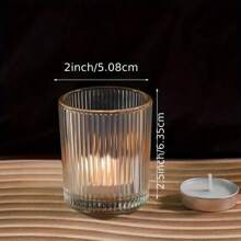72/96 Pieces Desktop Center Decor Wishing Candle Holders, Transparent Glass DIY Wax Filled, Romantic Tea Light Candle Holders, Suitable For Valentine's Day, Wedding Decoration, Gifts, Home Decor (Transparent, 72/96) - trong suốt - Xem 2