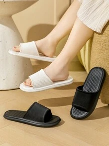 1 Pair Soft Sole EVA Slippers, Waterproof, Wear-Resistant, Breathable, Men's Thick Sole Summer Sandals, Indoor Couple Slippers, Bathroom Shower Sandals, Plastic Slides, Open-Toe Flip Flops, Casual Home Thick Sole Anti-Slip Slippers, Fashionable Outdoor Couple Slippers
