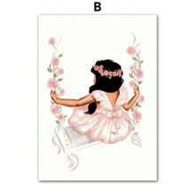 1 pieza Pintura en lienzo de arte de pared con unicornio en un columpio de flores acuarela, castillo, pósteres e impresiones, decoración de pared sin marco