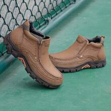 CAMEL CROWN Men's Mid-Top Casual Leather Shoes, Comfortable And Easy To Wear, Suitable For Work, Office, Formal Attire And Outdoor Wear - Khaki - View 7