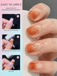 2 Stück 15ml Nagel Blüten Gel Klar UV LED Blüten Gel Lack für Sprüheffekt Marmor Naturstein Aquarell Blume Muster Abweichbares Nagel Gel DIY Nail Art Design Maniküre Geschenk für Frauen Nägel - Transparent - Übersicht 4