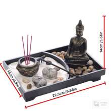 Zen Garden Buddha Feng Shui Ornament, Minimalist And Practical Multipurpose Best Gifts Birthday - Black and White - View 3