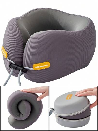 Memory Foam Shaped Neck Pillow, Travel Kussen Head Support, Airplane Sleep Chin Cushion, Portable