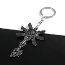 1pc Black Vintage Eagle Baby Pattern Angel Wings Keychain Backpack Handbag Pendant Evil Resident Men Bag Accessories Gift