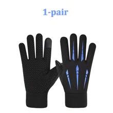 Waterproof Windproof Cycling Gloves - Outdoor Sports Warm Running Gloves (Blue) - Multicolor - View 11
