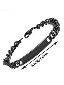 Klassischer Vintage Edelstahl Herrenkette gebogenes Marken-Armband mit individueller Gravur, anpassbares Namensarmband, Hochzeitsschmuck, Jahrestags- oder Valentinstaggeschenk für Freund, Ehemann, Weihnachtsgeschenk für Männer mit Geschenkbox, Multifunktional, langanhaltend, Dekorativ, Wiederverwendbar, Exquisit, Stilistisch, Hochwertig, Farbig, Modern, Individuell, Personalisiert, Einzigartig, Ideales Geschenk für ihn, ideales Geschenk für sie