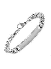 Klassischer Vintage Edelstahl Herrenkette gebogenes Marken-Armband mit individueller Gravur, anpassbares Namensarmband, Hochzeitsschmuck, Jahrestags- oder Valentinstaggeschenk für Freund, Ehemann, Weihnachtsgeschenk für Männer mit Geschenkbox, Multifunktional, langanhaltend, Dekorativ, Wiederverwendbar, Exquisit, Stilistisch, Hochwertig, Farbig, Modern, Individuell, Personalisiert, Einzigartig, Ideales Geschenk für ihn, ideales Geschenk für sie