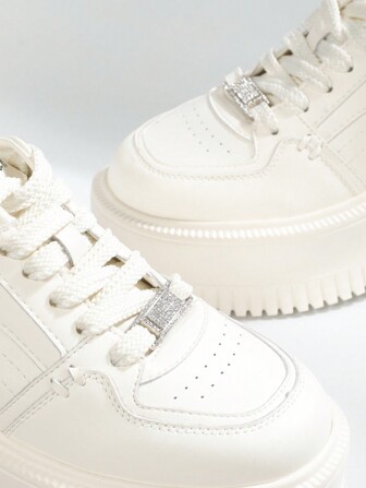 Rhinestone Metal Silver Color Shoe Lace Charms, DIY Accessories,