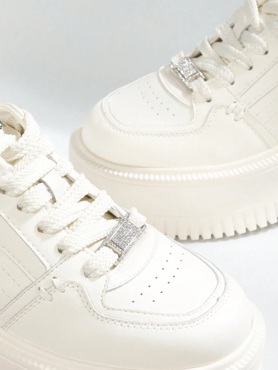 水钻金属银色鞋带饰物、DIY 配饰、时尚 - 銀色 - 查看 1