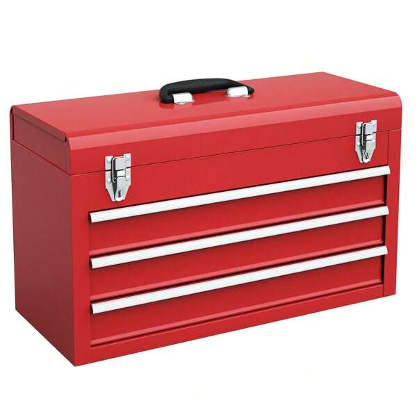 Lifezeal Portable Tool Chest Box Storage Cabinet Garage Mechanic Organizer 3 Drawers Red