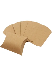 20pcs/40pcs Kraft Paper Pillow Boxes, Candy Boxes, White/Beige/Black Carboard Gift Boxes, Wedding Foldable Paper Favor Boxes, Candy Color Pillow Shaped Wedding Candy Boxes, Pink Pillow Gift Packaging Boxes For Party - Paper - View 7