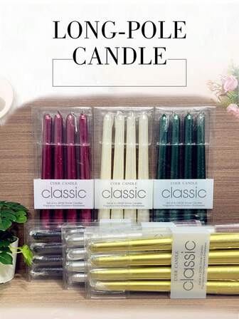 4/2/1 יחידות - 25 ס"מ פמוטים בסגנון אירופאי, נרות מחודדים, גימור אלקטרוליטי, עיצוב מינימליסטי, מתאים למסעדות, ארוחות ערב לאור נרות, פסטיבלים, מסיבות יום הולדת, פמוטים, עיצוב הבית