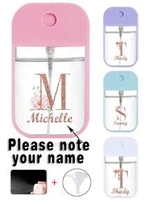 Customized Name 45ml Portable Card Spray Bottle Compact Perfume Bottle Lightweight Hand Sanitizer Alcohol Sub-Bottling With Funnel Fragrance Storage Empty Liquid Container For Purse Pocket Atomizer Vials Travel Accessories