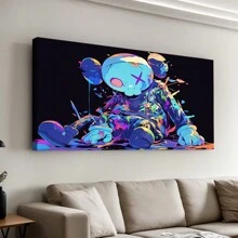 Framed-KAW Graffiti Art Canvas, Creative Personalized Poster, Street Style Wall Art, Suitable For Bedroom, Teen Room, Dining Room, Living Room, Office, And Other Wall Decorations