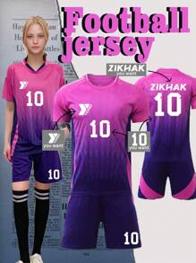 Conjunto de ropa deportiva de fútbol juvenil que se puede personalizar con logotipos, números, nombres, personalización DIY, personalización exclusiva