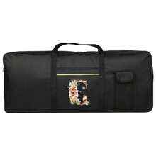 1 bolso de teclado de instrumento con estampado floral y letras, bolso protector de almacenamiento para teclado portátil a prueba de agua, con asa de transporte, funda anti-golpes para piano electrónico, ideal para viajes y almacenamiento en el hogar, de 61 teclas, con bolsillos dobles y protección completa contra el polvo