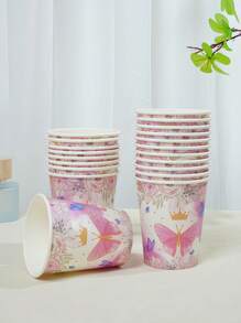 10/25，9盎司纸杯，卡通动物主题，一次性浴室杯，漱口水杯，纸样杯，一次性饮水杯，聚会，家庭和办公室纸杯，接待客人，朋友，一次性意大利浓缩咖啡杯，水，果汁，糖果和零食杯，新妈妈沐浴，新年礼物，适合各种节日 - 彩色 - 查看 3