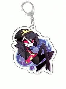 Anime GOODS Anime Acrylic Keychain -Vicky Charlie Alastor Cute Y2K Cartoon Pendant, Suitable For Bags And Keys, Perfect Gift For Fans, Cosplay Accessories Car Key Bag Backpack Small Jewelry Key Ring Accessories Creative Student Gifts Anime Derivatives, Creative Backpack Pendants, Car Key Pendants, Acrylic Keychains, Japanese Comic Pendants, Neko Contents Seed Keychain Collectibles, Pendants, Otaku Collection Gifts, Cheap Gifts School Letter Car Accessories Goth