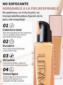 Base de maquillaje líquida, corrector de cobertura total, acabado mate natural, larga duración a prueba de agua,la textura suave, adecuada maquillaje colorstay para piel grasa/combinación - #6 WARM TAN - Ver 4