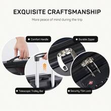 28 Inch Luggage Suitcase With TSA Lock, Hard Shell Rolling Suitcase With Spinner Wheels, Expandable Lightweight Luggage, Black - Black - View 5