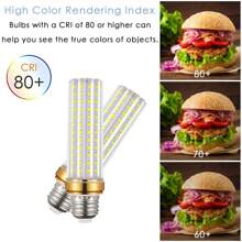 E26 LED 玉米灯泡，24w-冷白色 6000k，AC110-220V，无闪烁，不可调光，适用于家庭照明 - 4 件装 - 白色 - 查看 6