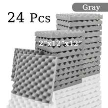 TOUO 6-48 块吸音泡沫板，8 种颜色蛋箱隔音垫，12 英寸 x 12 英寸 x 2 英寸/1 英寸，高密度吸音海绵，适用于工作室、房间、墙壁、天花板 - 彩色 - 查看 35