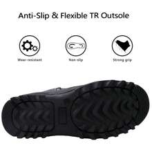 Riemot Women's Snow Boots, Waterproof Winter Boots For Dog Walking Hiking Trekking Fishing Riding Hunting, Mucker Yard Boots Gardening Shoes Warm Anti-Slip Ankle Boots - Black - View 5