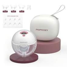 El juego de extractor de leche y bolsa de almacenamiento de leche materna Momcozy M5 incluye el extractor de leche inalámbrico portátil M5 manos libres y una bolsa de almacenamiento de leche materna de 180 ml, sensible a la temperatura, que cambia de color y a prueba de fugas. - rojo 1 pieza - Ver 9
