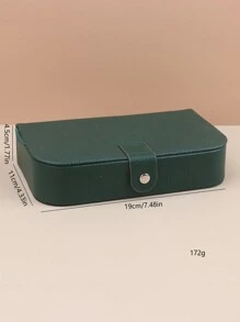 1 PIEZA Caja de almacenamiento de joyas de PU portátil de varias capas, adecuada para guardar pulseras, anillos, pendientes, collares, decoraciones de boda, regalos del Día de San Valentín