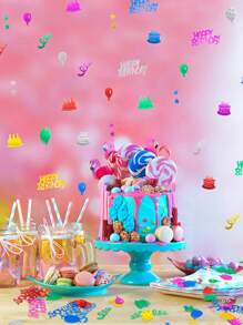 1200 pezzi Coriandoli colorati per compleanno, coriandoli a forma di palloncini e torte, coriandoli metallici, decorazioni da tavolo, decorazioni per feste di compleanno, fai da te, accessori per le decorazioni della festa, accessori per foto