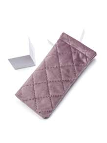 1pc Quilted Stitch Velvet Glasses Pouch, Soft Squeeze Top Case Eyeglasses Case - Multicolor - View 16