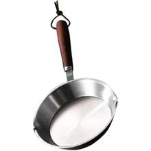 Mini padella, padella per uova in acciaio inossidabile, padella per frittata con manico in legno resistente al calore, padella portatile per piani cottura a induzione, a gas e in ceramica - 12 cm - Visualizzare 1