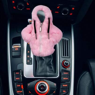 Protetor de alavanca de câmbio de carro de moletom de pelúcia, acessórios internos de carro quentes para o inverno, adequado para veículos de transmissão manual e automática