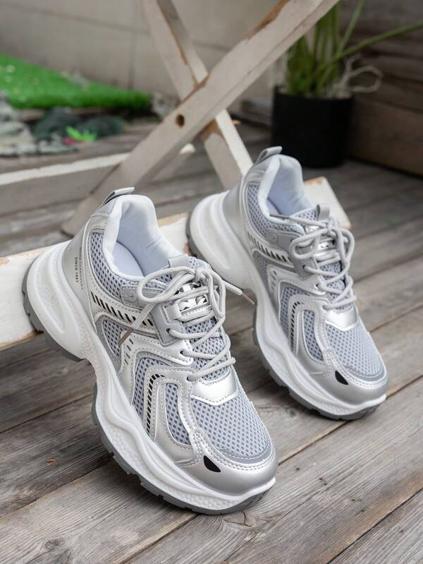 Dames Outdoor Casual Sportschoenen, Comfortabele Dikke Zool Mode Chunky Sneakers