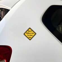 1pc 'don't Follow Me, I'm Lost Too' Sticker - Yellow Warning Road Sign Decal Sticker - Humorous And Funny Graffiti Sticker - Waterproof And Windproof Vinyl Sticker - Suitable For Sticking On Mugs, Rucksacks, Laptops, And Anywhere Else You Want - A Unique Little Gift Gift For Sticker Lover Friend,School Supplies,Back To School - Multicolor - View 9