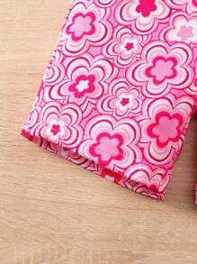 Young Girls Floral Cami Top And Biker Shorts Set, Sports/Casual Style, Summer Wear