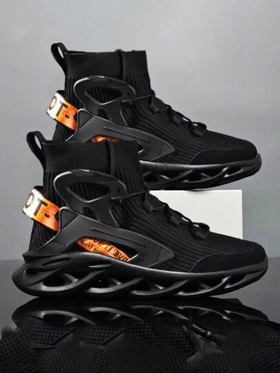 Men's High-Top Sports Shoes, Comfortable Fabric Upper Boots Style Casual Shoes, Breathable Sock Shoes, Couples Shoes, Spring/Summer 2025