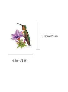 1 Pack 50pcs Floral & Bird Design Stickers, Waterproof For Scrapbooking, Diaries, Water Bottles, Crafts,School Supplies,Back To School - Multicolor - View 7