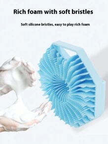 1 Pcs Silicone Shower Brush: Soft Brush Head, Rich Foam, Ergonomic Design, Multi-Color Options, Easy To Solve The Problem Of Shampooing Shower New Experience. - Royal Blue - View 5