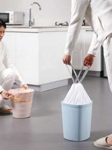 15/45/75/150 件抽绳垃圾袋，适用于小厨房、浴室、卧室、超强、无味垃圾袋、一次性垃圾袋、罐内衬、清洁用品、商业用途、适用于厨房、客厅、浴室、办公室和酒店 - 彩色 - 查看 2